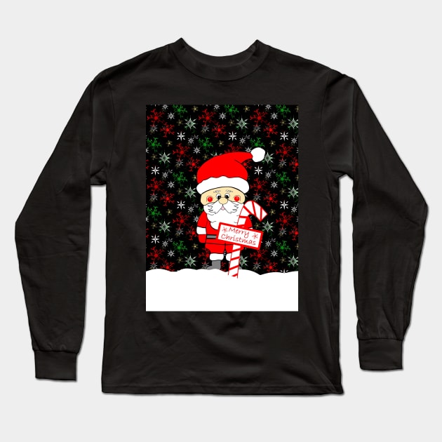 MERRY Christmas Santa Claus Long Sleeve T-Shirt by SartorisArt1